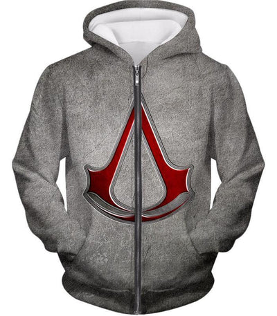 OtakuForm-OP T-Shirt Zip Up Hoodie / XXS Cool Assassin's Creed Symbol Awesome Promo Grey T-Shirt