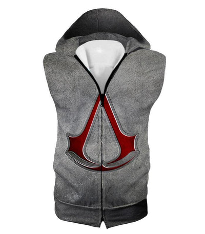 OtakuForm-OP T-Shirt Hooded Tank Top / XXS Cool Assassin's Creed Symbol Awesome Promo Grey T-Shirt