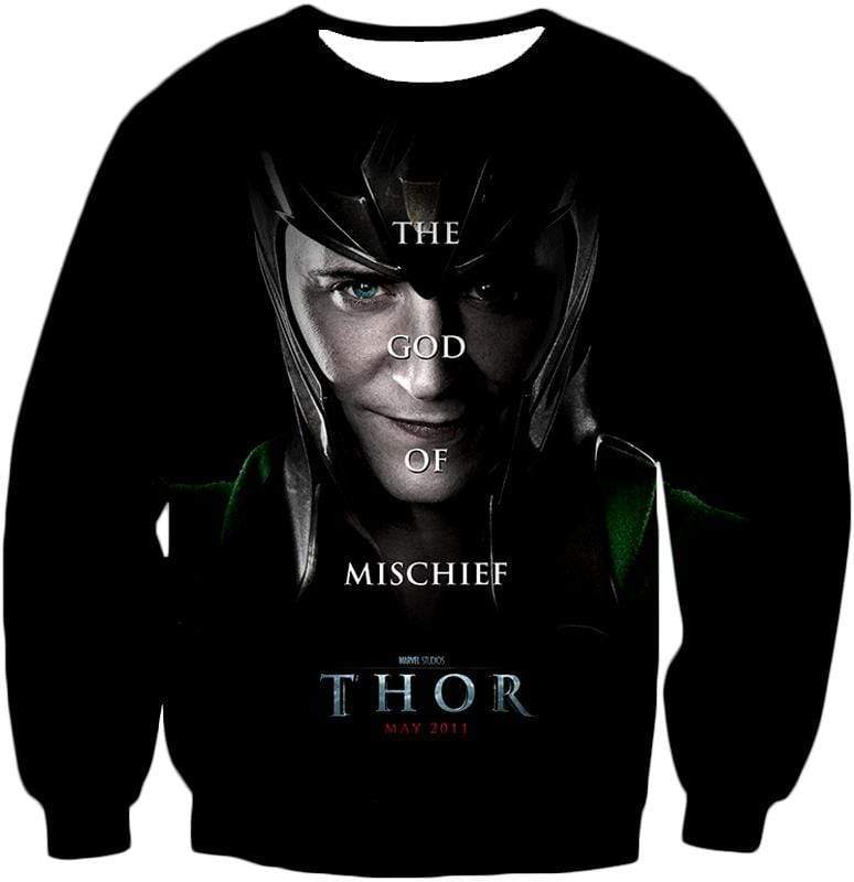 OtakuForm-OP Hoodie Sweatshirt / XXS Cool God of Mischief Loki Thor Promo Black Hoodie