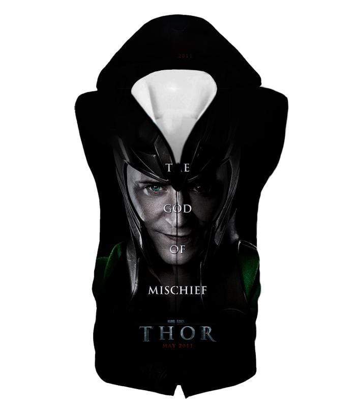 OtakuForm-OP Sweatshirt Hooded Tank Top / XXS Cool God of Mischief Loki Thor Promo Black Sweatshirt