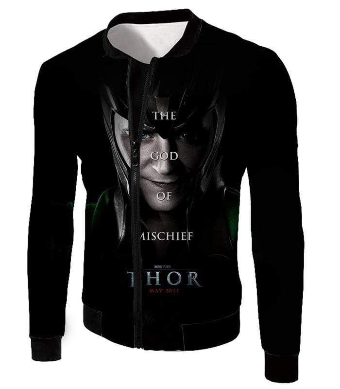 OtakuForm-OP Sweatshirt Jacket / XXS Cool God of Mischief Loki Thor Promo Black Sweatshirt
