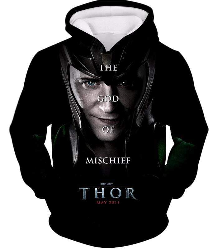 OtakuForm-OP Sweatshirt Hoodie / XXS Cool God of Mischief Loki Thor Promo Black Sweatshirt