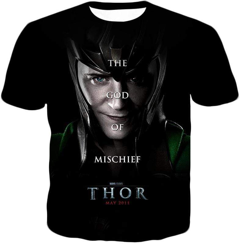 OtakuForm-OP Zip Up Hoodie T-Shirt / XXS Cool God of Mischief Loki Thor Promo Black Zip Up Hoodie