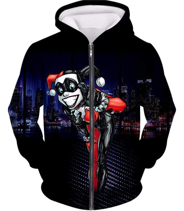 OtakuForm-OP Sweatshirt Zip Up Hoodie / XXS Cool Gotham Villain Harley Quinn Animated Graphic Sweatshirt