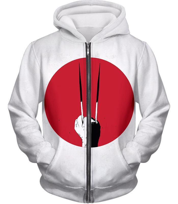 Otakuform-OP T-Shirt Zip Up Hoodie / XXS Cool Promo Wolverine Claws Awesome White T-Shirt
