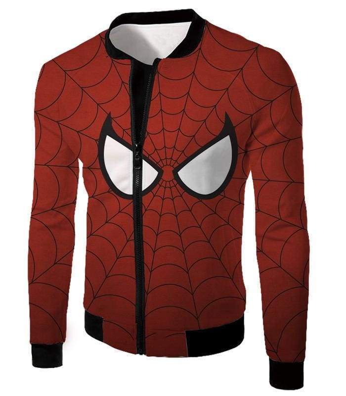 OtakuForm-OP Sweatshirt Jacket / XXS Cool Spider Net Patterned Spidey Eyes Red  Sweatshirt