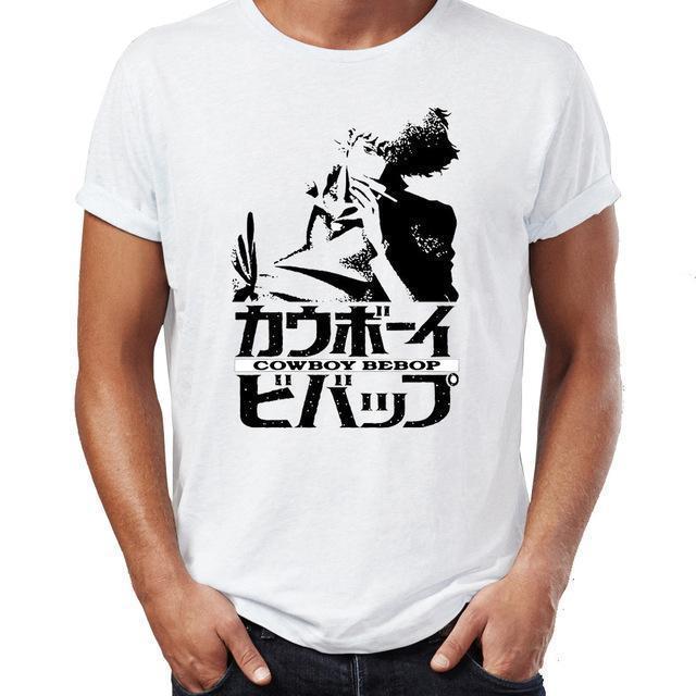 OtakuForm-AM T-Shirt M / White Cowboy Bebop Shirt - Silhouette Over Logo Cowboy Bepop T-Shirt