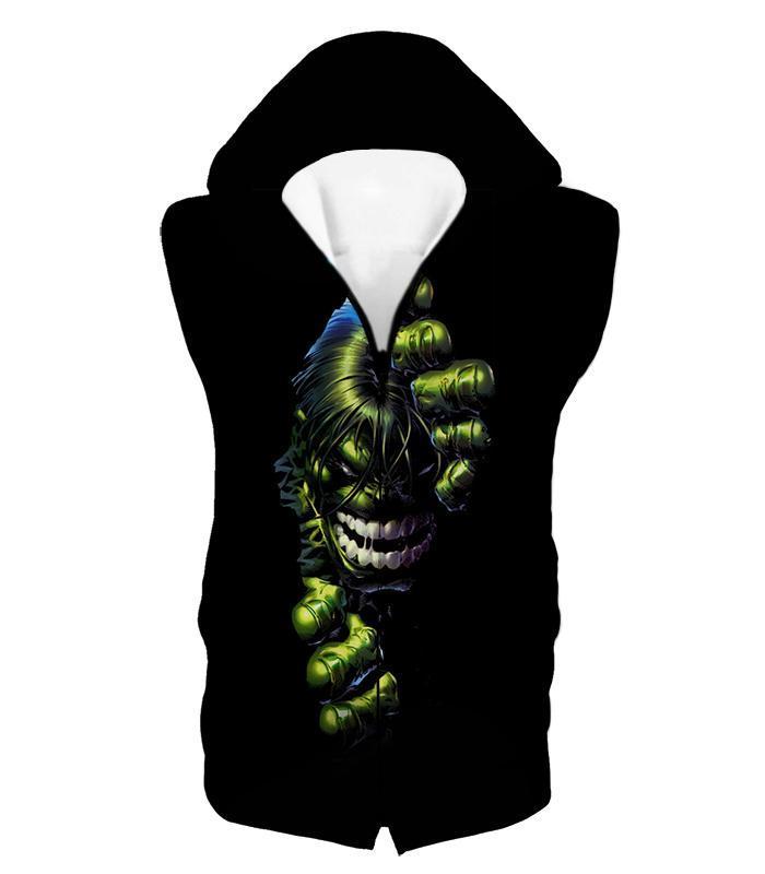 OtakuForm-OP T-Shirt Hooded Tank Top / XXS Crazily Angry Superhero Hulk Black T-Shirt