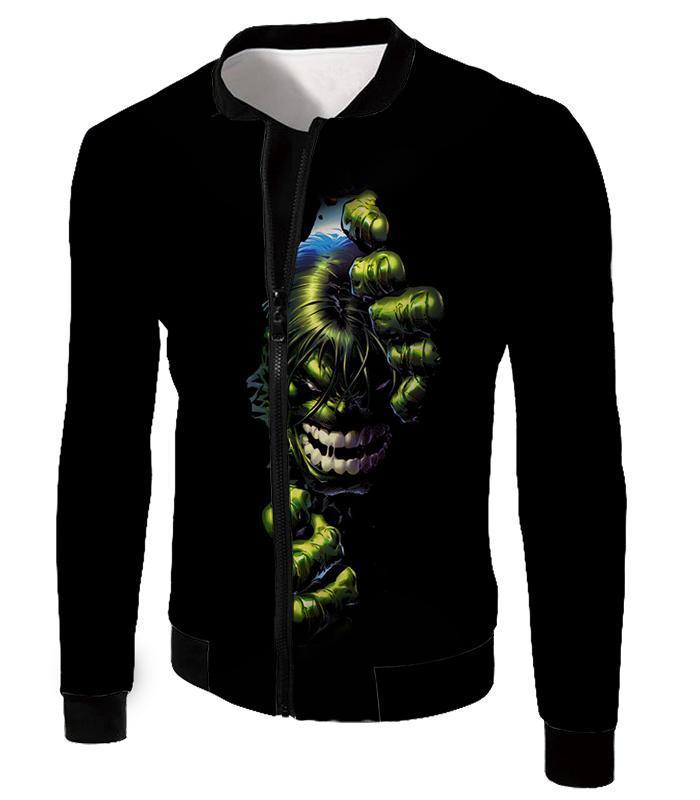 OtakuForm-OP T-Shirt Jacket / XXS Crazily Angry Superhero Hulk Black T-Shirt