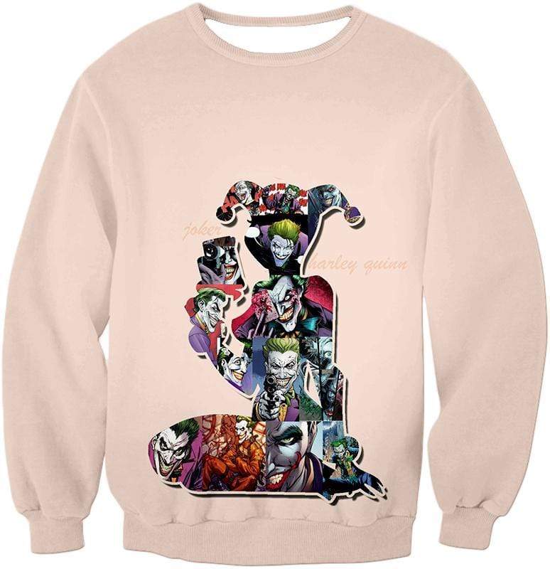 OtakuForm-OP Zip Up Hoodie Sweatshirt / XXS Crazy Harley Quinn Villain Made by Joker Awesome Promo White Zip Up Hoodie