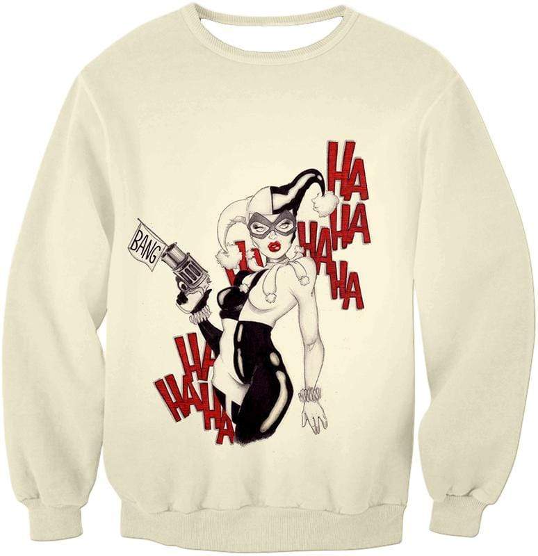 OtakuForm-OP Sweatshirt Sweatshirt / XXS Crazy Jokers Forever Love Harley Quinn Cool Awesome White Sweatshirt