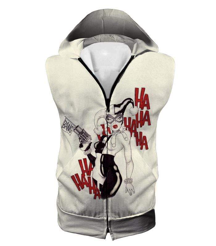 OtakuForm-OP Sweatshirt Hooded Tank Top / XXS Crazy Jokers Forever Love Harley Quinn Cool Awesome White Sweatshirt