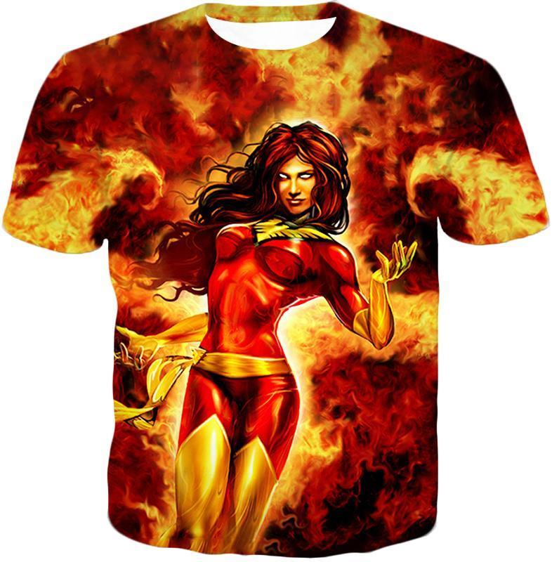 Otakuform-OP T-Shirt T-Shirt / XXS Dangerous X-Men Villain Dark Phoenix Blazing Action T-Shirt