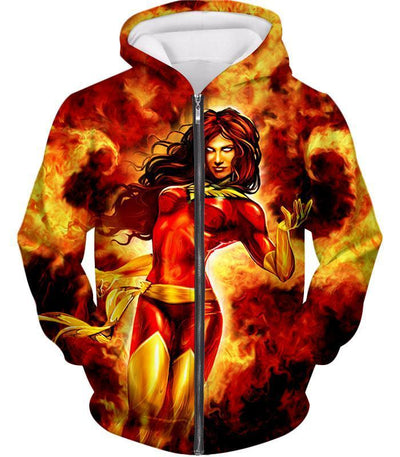 Otakuform-OP T-Shirt Zip Up Hoodie / XXS Dangerous X-Men Villain Dark Phoenix Blazing Action T-Shirt