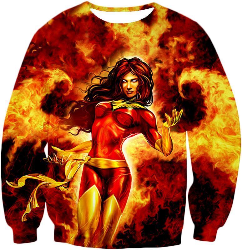 Otakuform-OP T-Shirt Sweatshirt / XXS Dangerous X-Men Villain Dark Phoenix Blazing Action T-Shirt