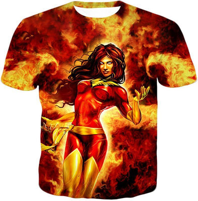 Otakuform-OP Zip Up Hoodie T-Shirt / XXS Dangerous X-Men Villain Dark Phoenix Blazing Action Zip Up Hoodie