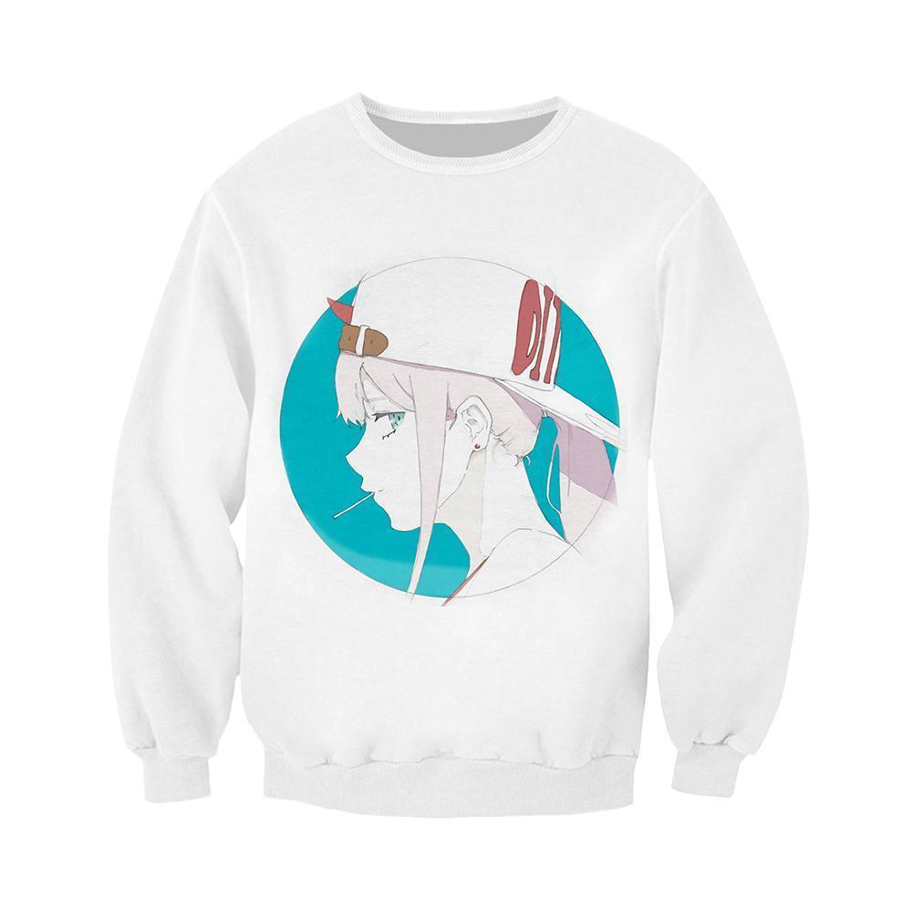 Anime Merchandise Sweatshirt M Darling in the Franxx Sweatshirt - 002 in Baseball Cap Sweatshirt