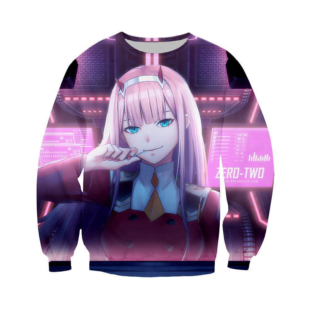 Anime Merchandise Sweatshirt M Darling in the Franxx Sweatshirt - Cute Zero Two Sweatshirt