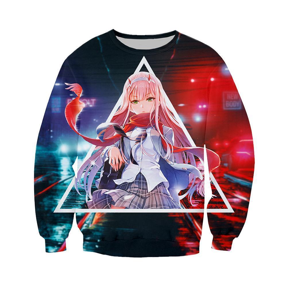 Anime Merchandise Sweatshirt M Darling in the Franxx Sweatshirt - Cyberpunk Zero Two Sweatshirt