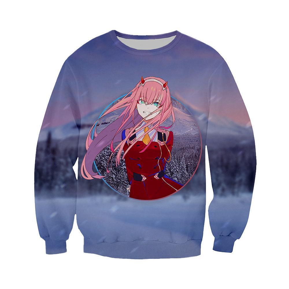 Anime Merchandise Sweatshirt M Darling in the Franxx Sweatshirt - Grinning Zero Two Sweatshirt