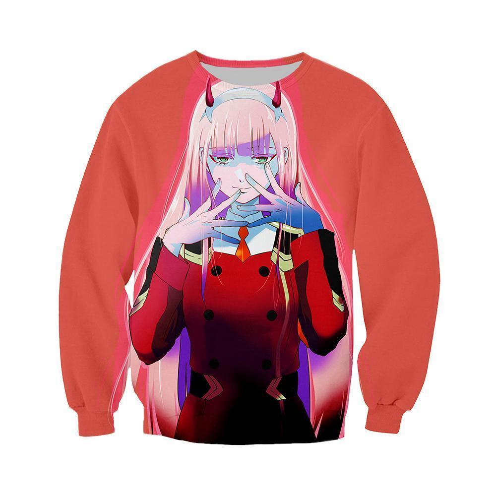 Anime Merchandise Sweatshirt M Darling in the Franxx Sweatshirt - Zero Two in Uniform Sweatshirt