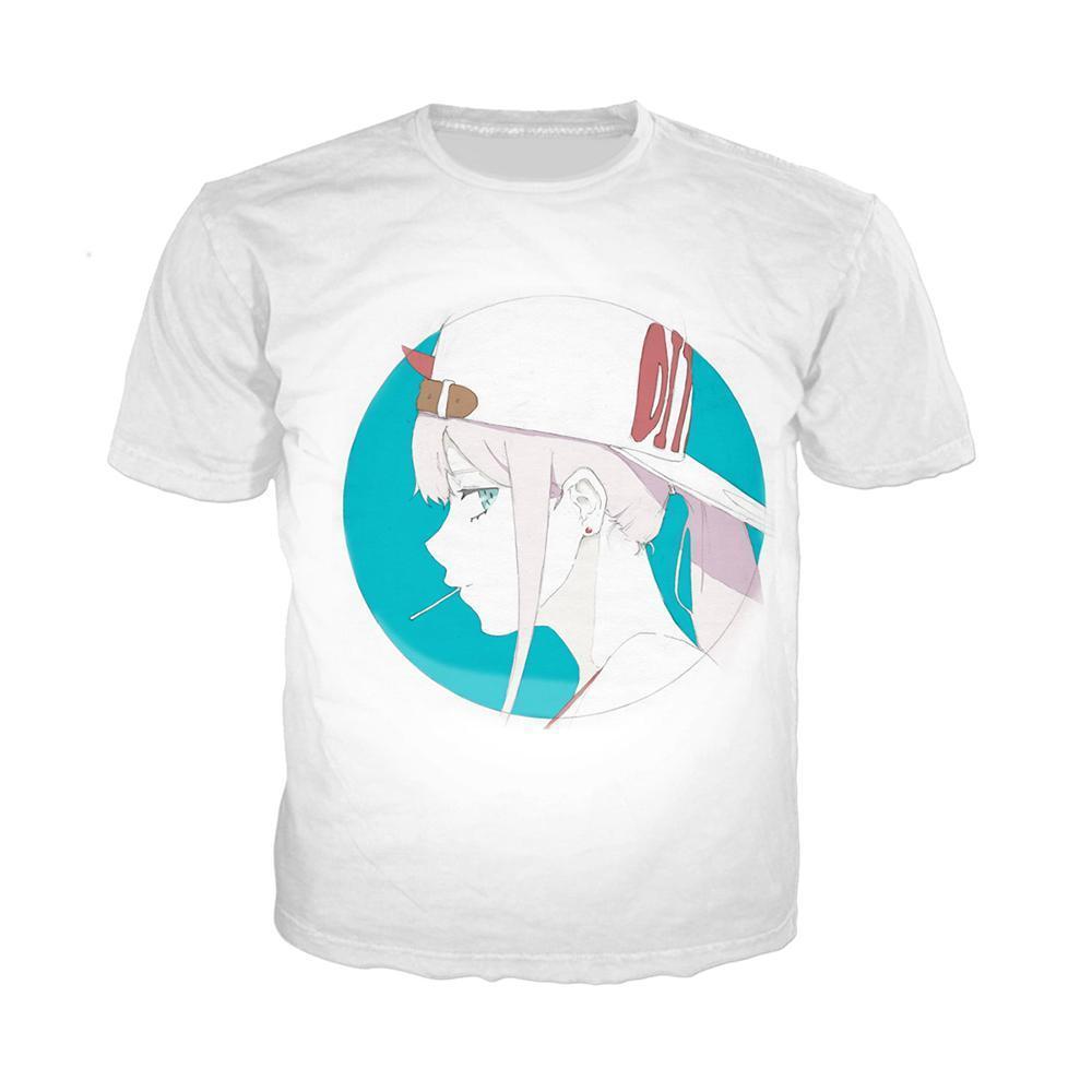 Anime Merchandise T-Shirt M Darling in the Franxx T-Shirt - 002 in Baseball Cap T-Shirt