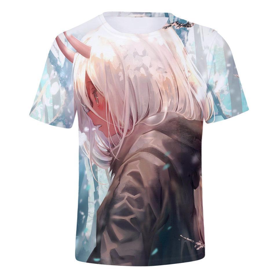 Anime Merchandise T-Shirt M Darling in the Franxx T-Shirt - Child Zero Two T-Shirt