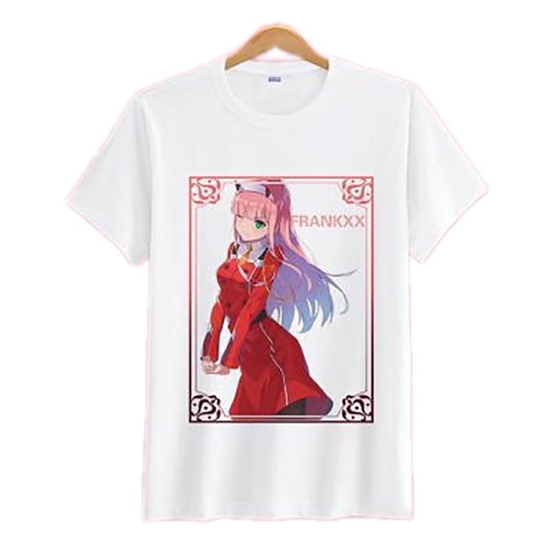 Anime Merchandise T-Shirt M Darling in the Franxx T-Shirt - Cute Zero Two in Stylized Frame T-Shirt