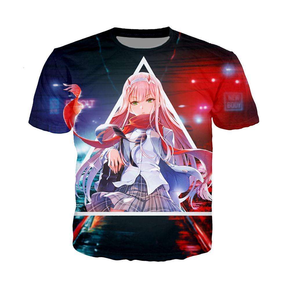 Anime Merchandise T-Shirt M Darling in the Franxx T-Shirt - Cyberpunk Zero Two T-Shirt