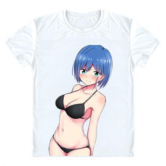Anime Merchandise T-Shirt M Darling in the Franxx T-Shirt - Ichigo in Black Bikini T-Shirt