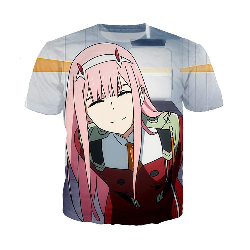Anime Merchandise T-Shirt M Darling in the Franxx T-Shirt - Polite Zero Two T-Shirt