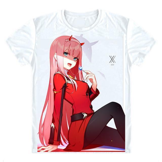 Anime Merchandise T-Shirt M Darling in the Franxx T-Shirt - Posing Zero Two T-Shirt