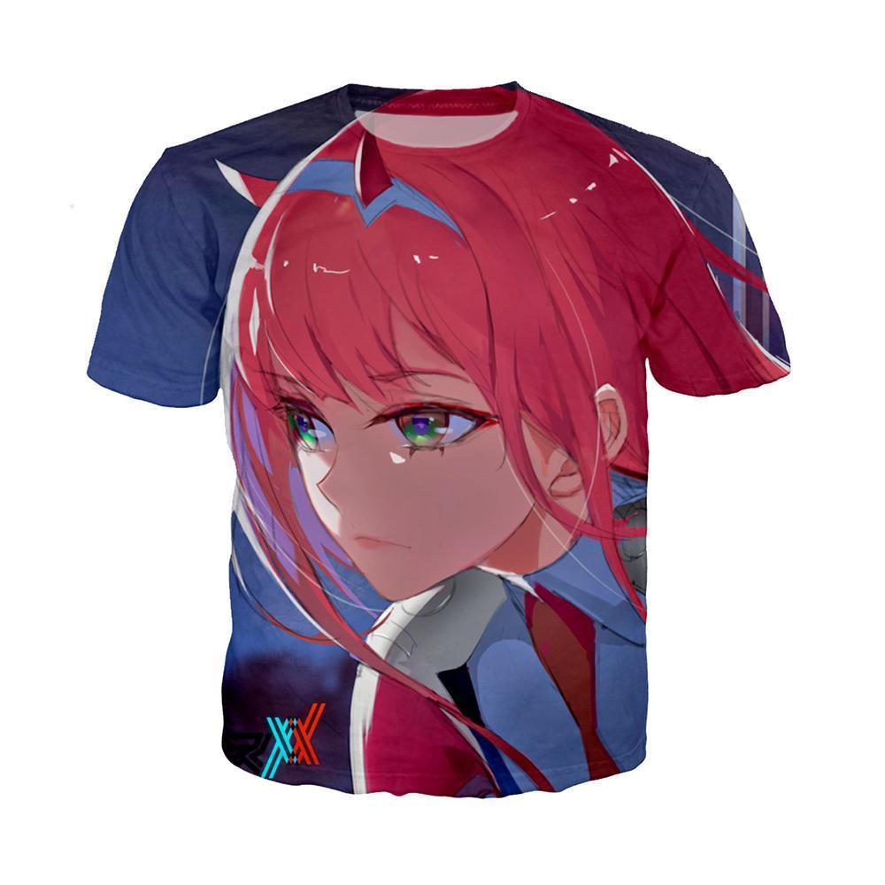 Anime Merchandise T-Shirt M Darling in the Franxx T-Shirt - Serene Zero Two T-Shirt