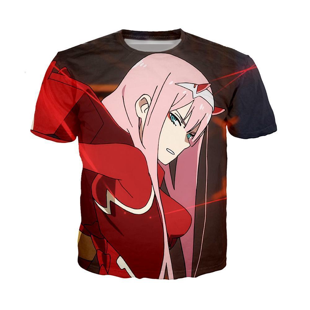 Anime Merchandise T-Shirt M Darling in the Franxx T-Shirt - Serious Zero Two T-Shirt