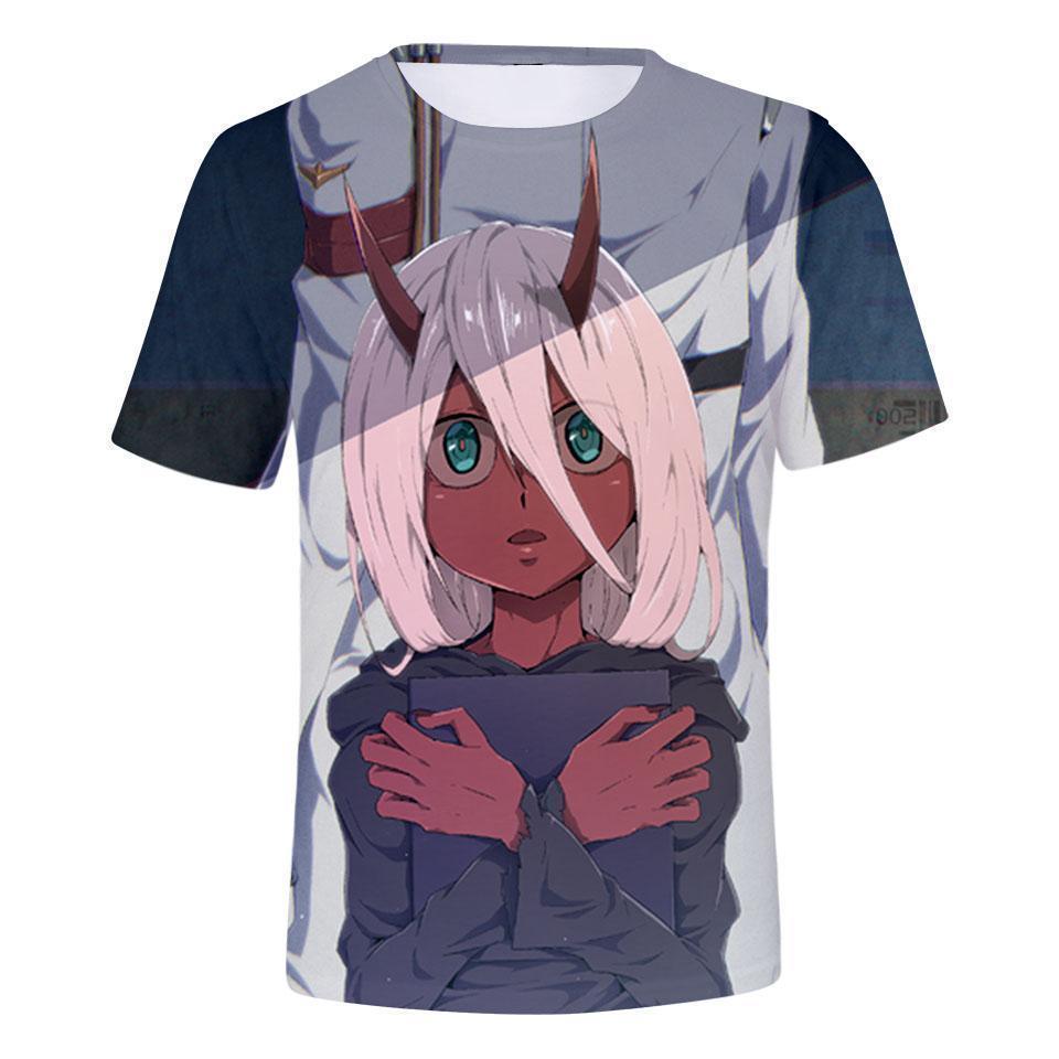 Anime Merchandise T-Shirt M Darling in the Franxx T-Shirt - Vulnerable Zero Two T-Shirt