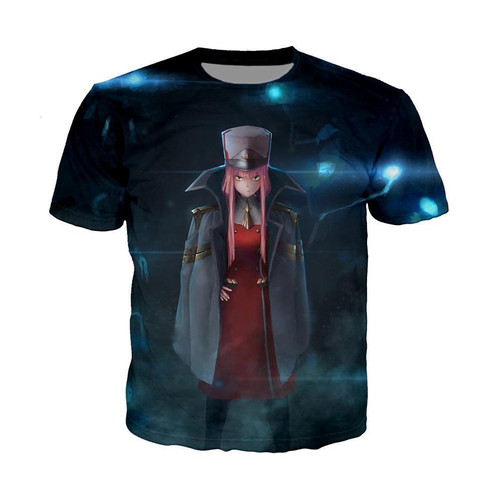 Anime Merchandise T-Shirt M Darling in the Franxx T-Shirt - Zero Two in APE Special Force Uniform T-Shirt