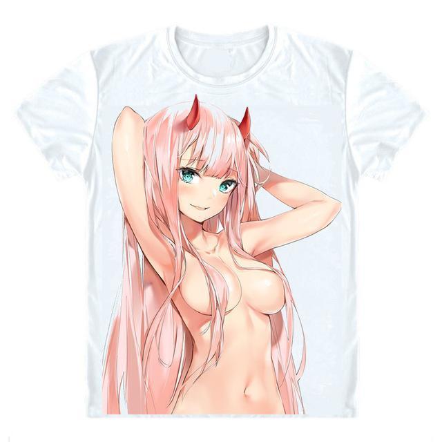 Anime Merchandise T-Shirt M Darling in the Franxx T-Shirt - Zero Two "Ocean" Swim T-Shirt