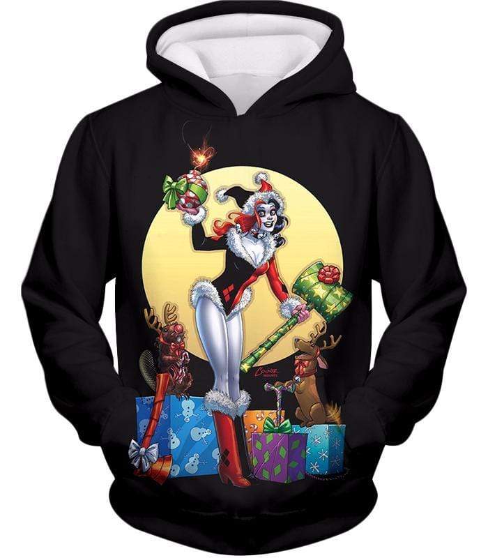 OtakuForm-OP Sweatshirt Hoodie / XXS DCs Ultimate Villain Harley Quinn Christmas Promo Cool Black Sweatshirt