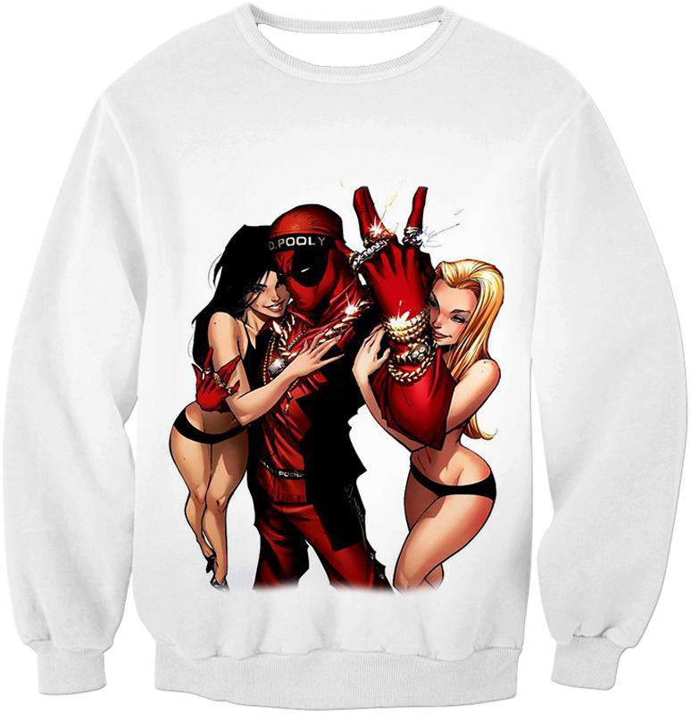 OtakuPlan T-Shirt Sweatshirt / XXS Dead Pool T-Shirt - Playboy Hero Deadpool White T-Shirt