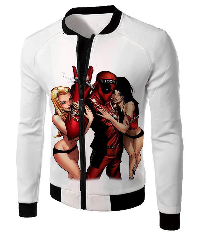 OtakuPlan T-Shirt Jacket / XXS Dead Pool T-Shirt - Playboy Hero Deadpool White T-Shirt