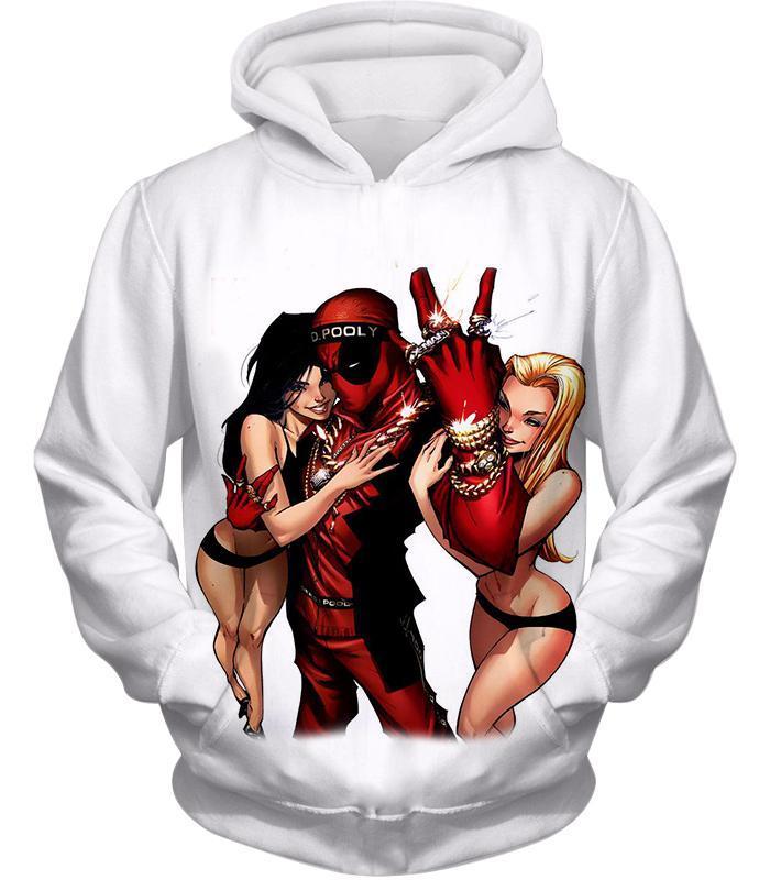 OtakuPlan T-Shirt Hoodie / XXS Dead Pool T-Shirt - Playboy Hero Deadpool White T-Shirt
