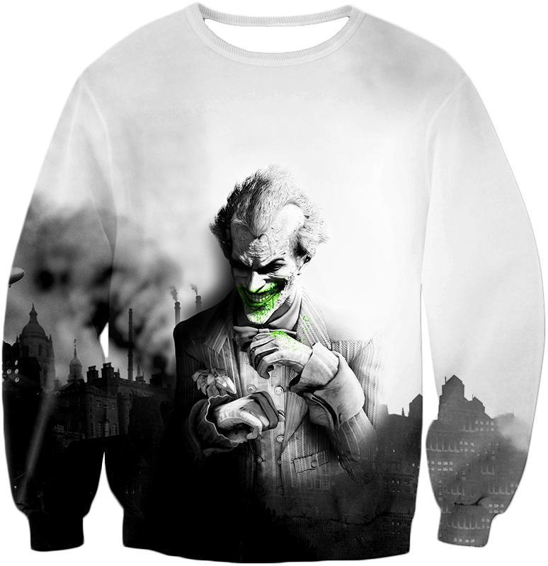 Otakuform-OP Zip Up Hoodie Sweatshirt / XXS Deadliest Villain The Joker HD Graphic White Zip Up Hoodie