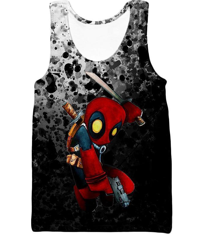 OtakuForm-OP Hoodie Tank Top / XXS Deadpool Hoodie - Deadpool Figure Graphic Black Hoodie