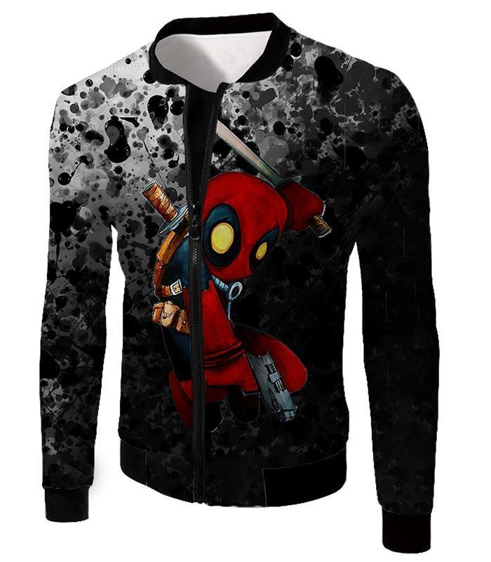 OtakuForm-OP Hoodie Jacket / XXS Deadpool Hoodie - Deadpool Figure Graphic Black Hoodie
