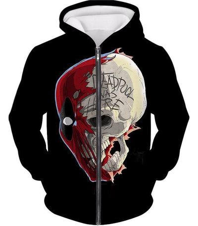 OtakuForm-OP Hoodie Zip Up Hoodie / XXS Deadpool Hoodie - Deadpool Skull Graphic Black Hoodie