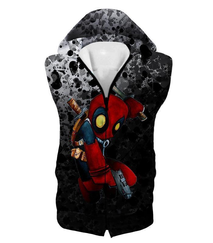 OtakuForm-OP T-Shirt Hooded Tank Top / XXS Deadpool T-Shirt - Deadpool Figure Graphic Black T-Shirt