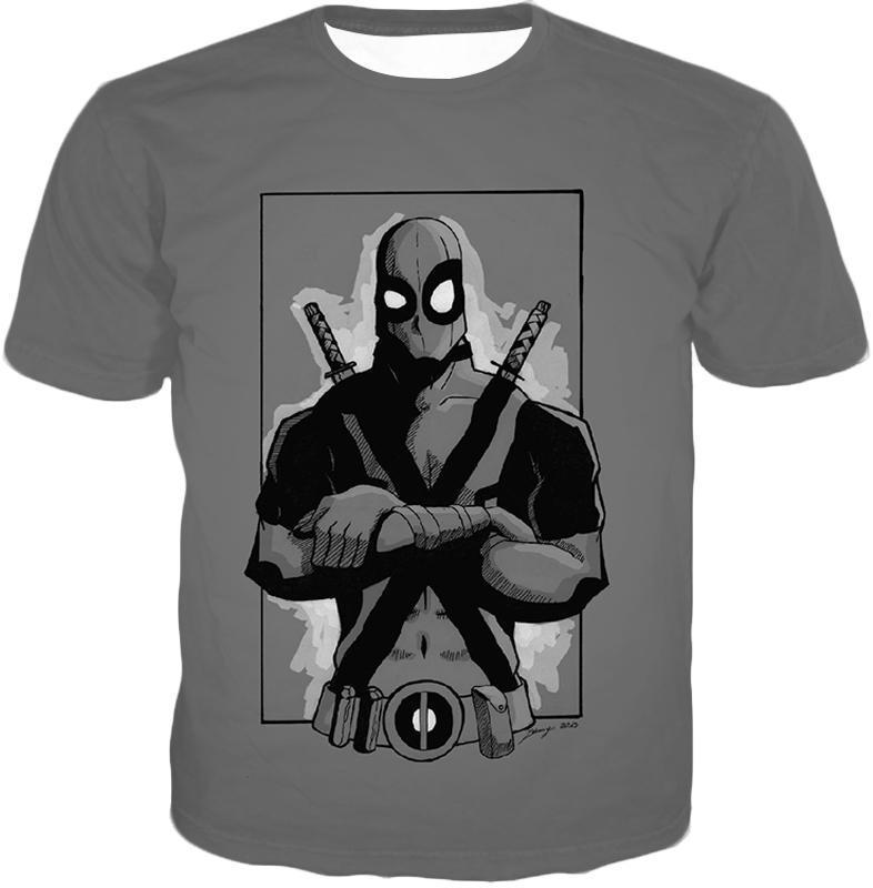 OtakuForm-OP T-Shirt T-Shirt / XXS Deadpool T-Shirt - Grey Deadpool Graphic Pose T-Shirt