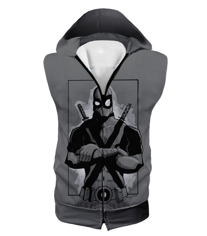 OtakuForm-OP T-Shirt Hooded Tank Top / XXS Deadpool T-Shirt - Grey Deadpool Graphic Pose T-Shirt