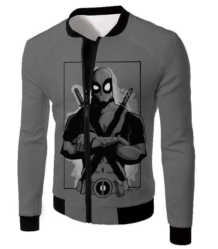 OtakuForm-OP T-Shirt Jacket / XXS Deadpool T-Shirt - Grey Deadpool Graphic Pose T-Shirt