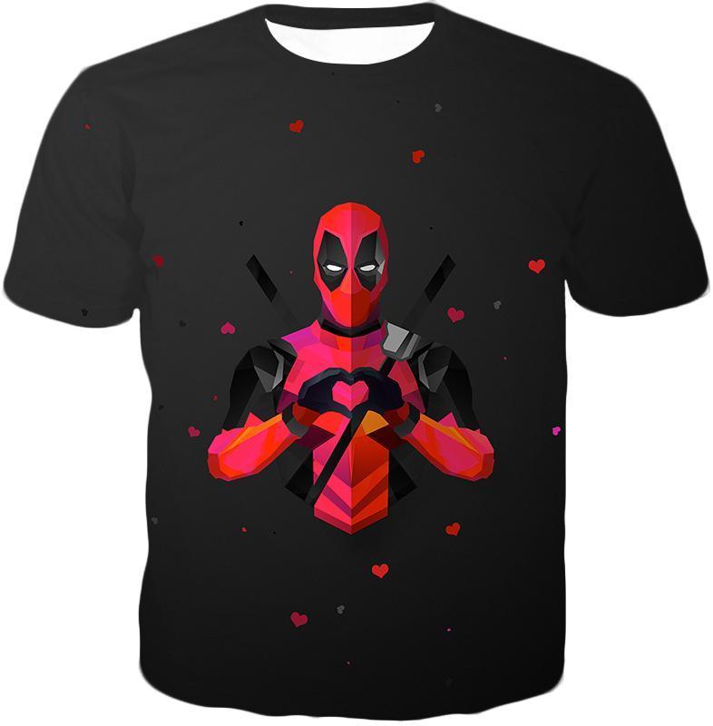 OtakuForm-OP Zip Up Hoodie T-Shirt / XXS Deadpool Zip Up Hoodie - I Heart Deadpool Graphic Black Zip Up Hoodie
